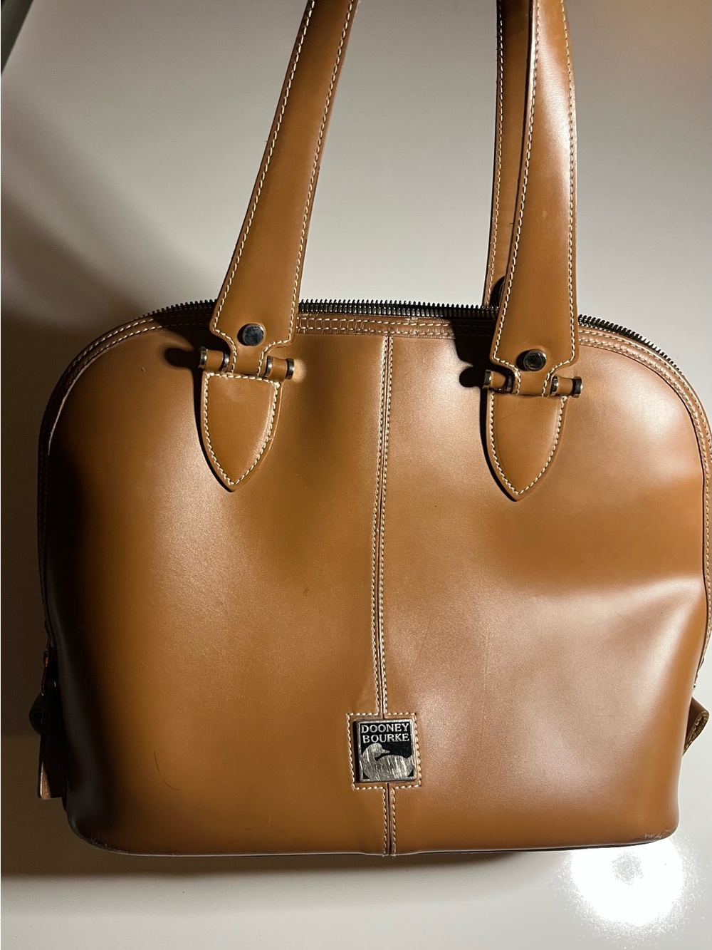 Dooney & Bourke Brown Leather Dome Satchel